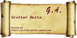 Grotter Anita névjegykártya
